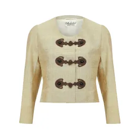 1960s Gold Silk Jacket with Frog Fastenings