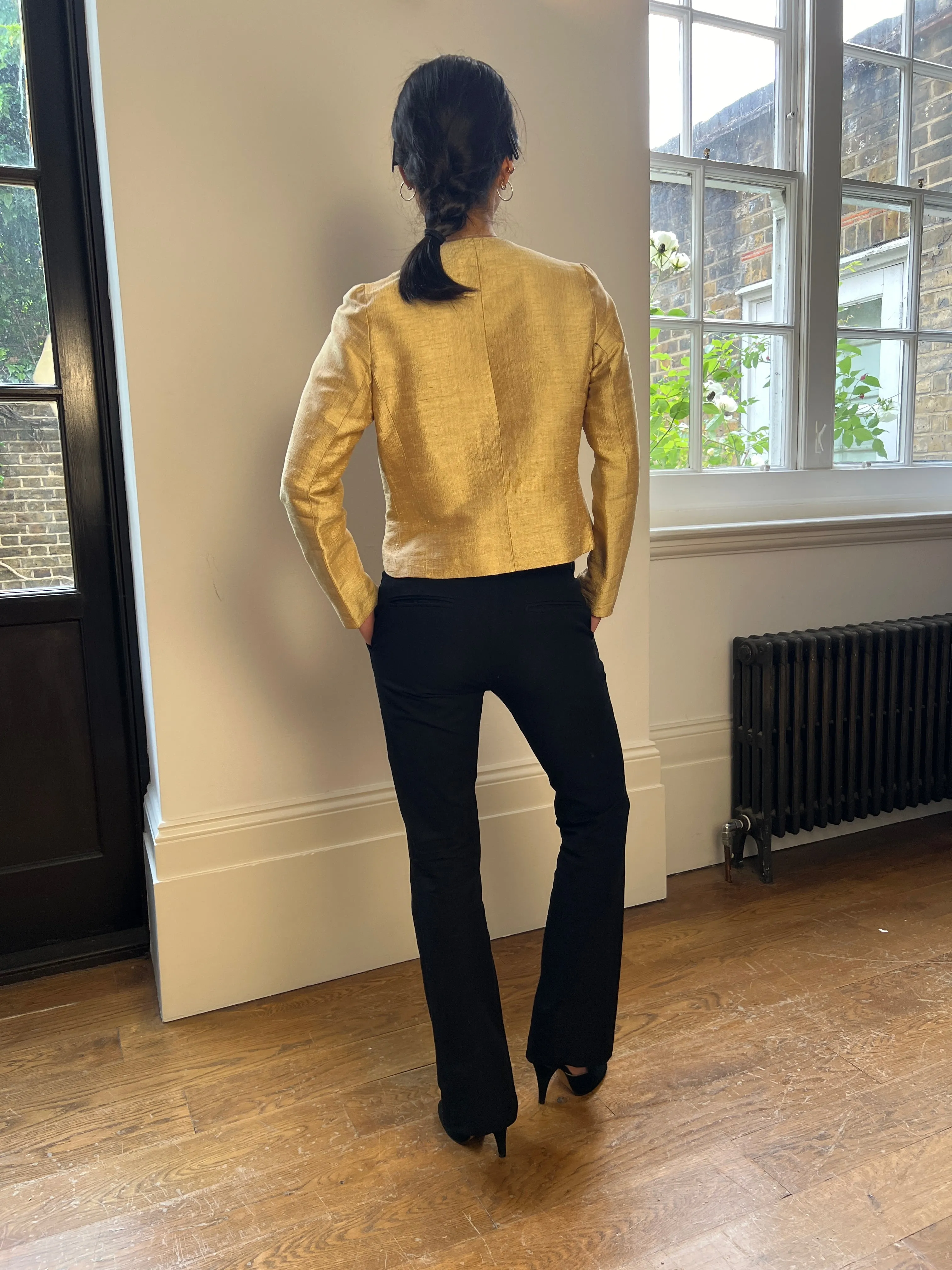 1960s Gold Silk Jacket with Frog Fastenings
