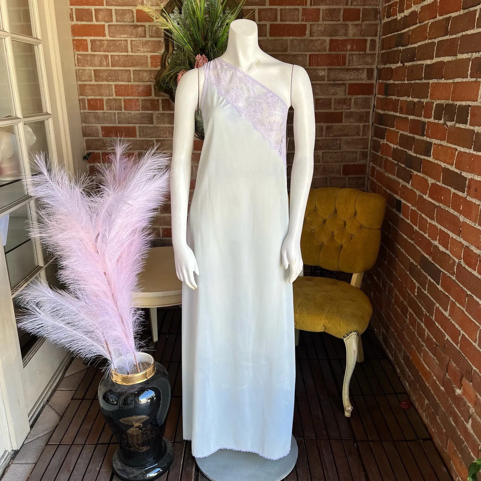 1970s One Shoulder Night Gown Deadstock