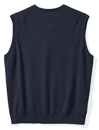 Amazon Essentials Men's Big & Tall V-Neck Sweater Vest fit by DXL, Navy, 3X