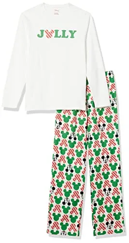 Amazon Essentials Men's Disney Star Wars Marvel Flannel Pajamas Sleep Sets, Mickey Holiday, Medium