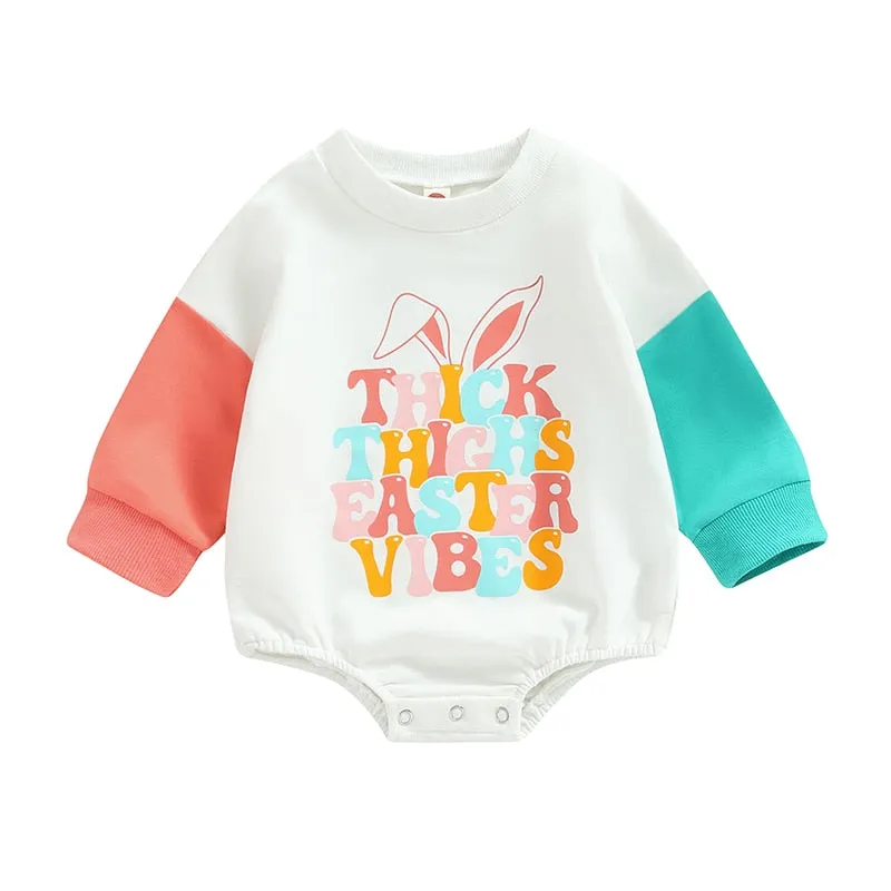 Baby Boy/Girl Bunny Letter Print Bodysuit