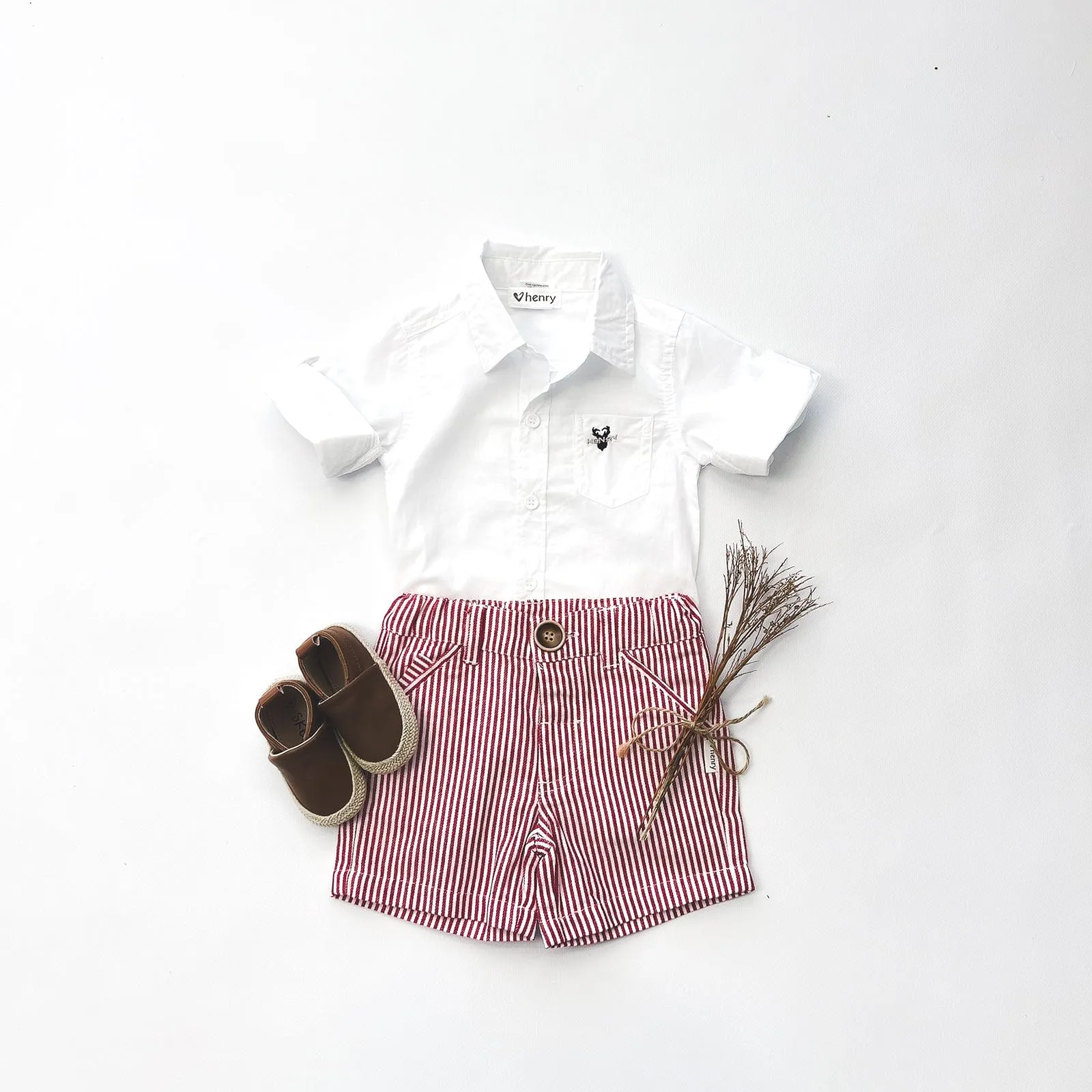 Baby Boys Dress Shirt Romper - White