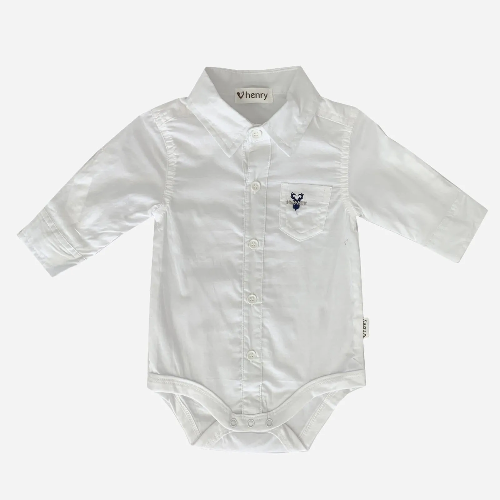 Baby Boys Dress Shirt Romper - White