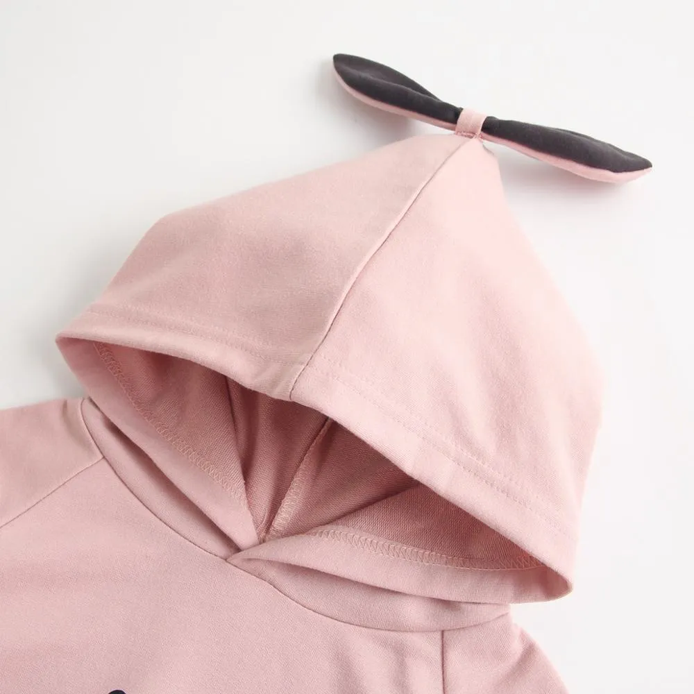 Baby Girls Cartoon Hooded Warm Cotton Bodysuits