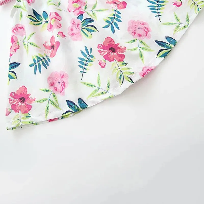 Baby Girls Floral Design Princess Bow Knot Bodysuits