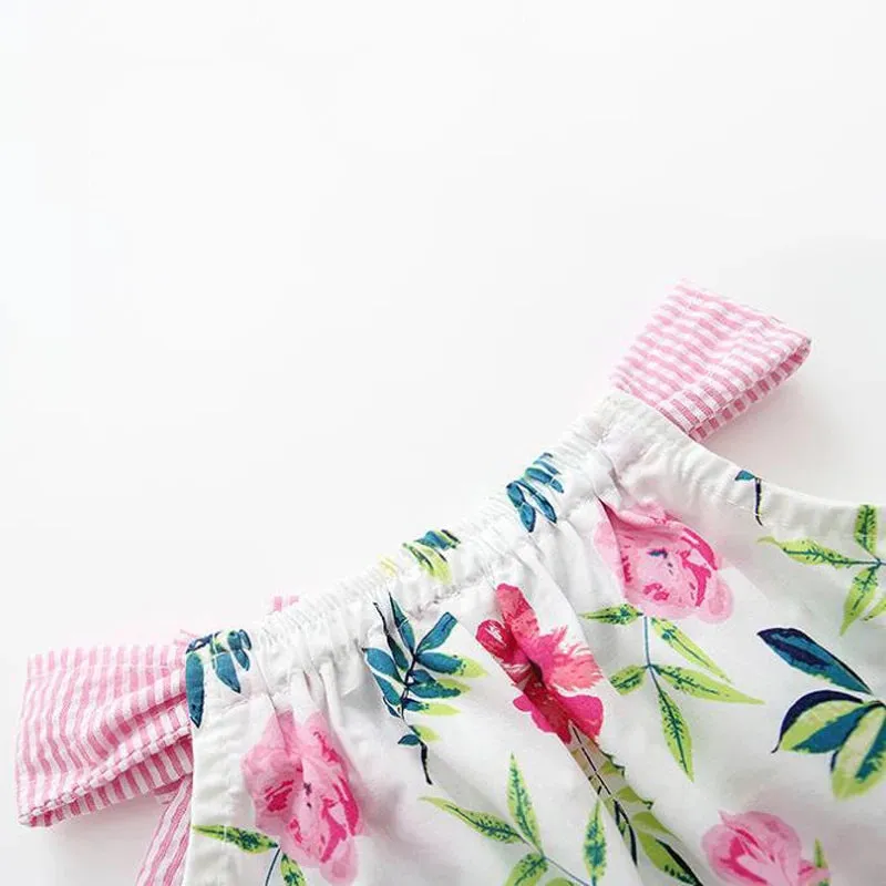 Baby Girls Floral Design Princess Bow Knot Bodysuits