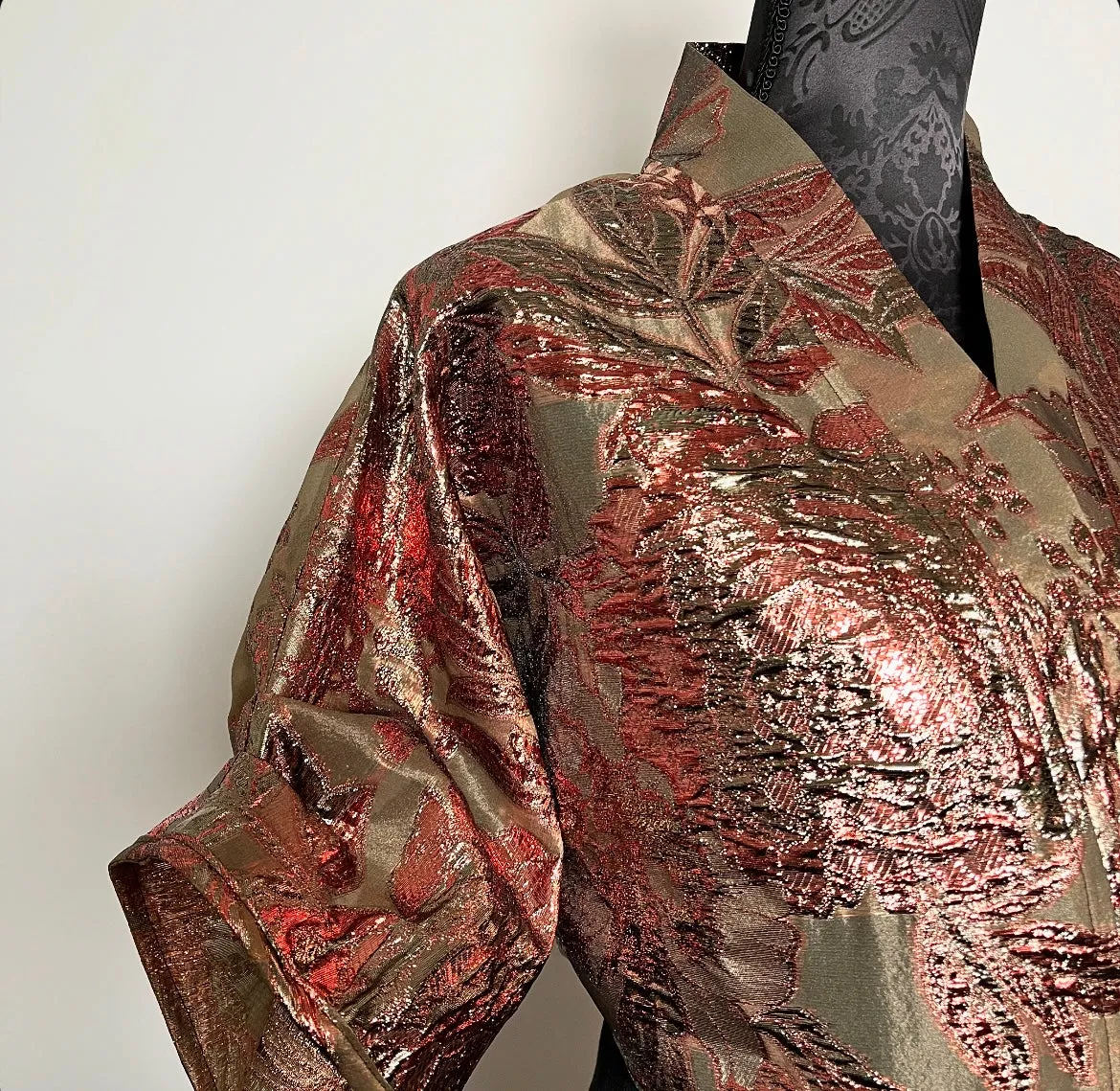 Bolero Jacket - Gold auburn brocade organza - One Of A Kind