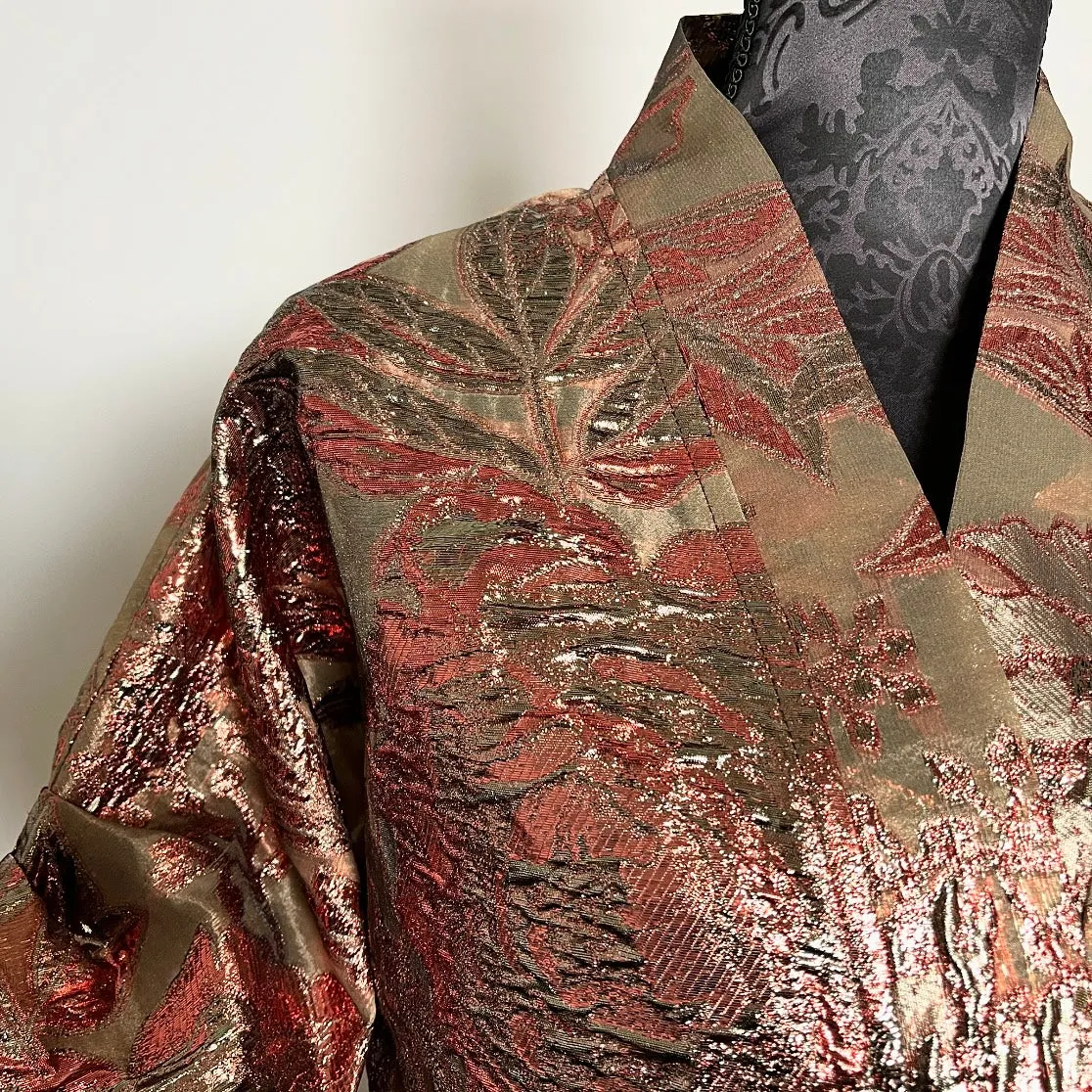 Bolero Jacket - Gold auburn brocade organza - One Of A Kind