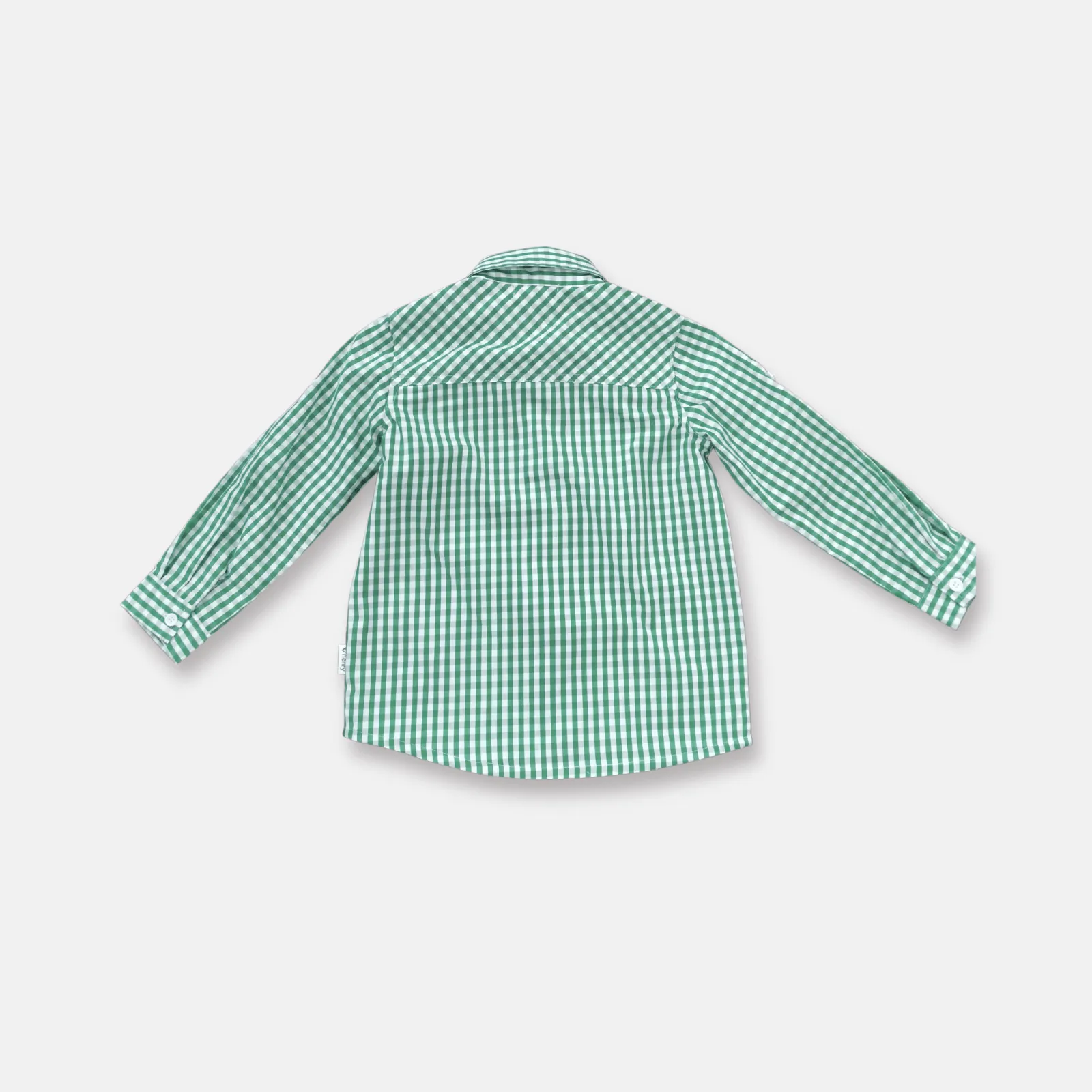 Boys Dress Shirt - Bright Green Check