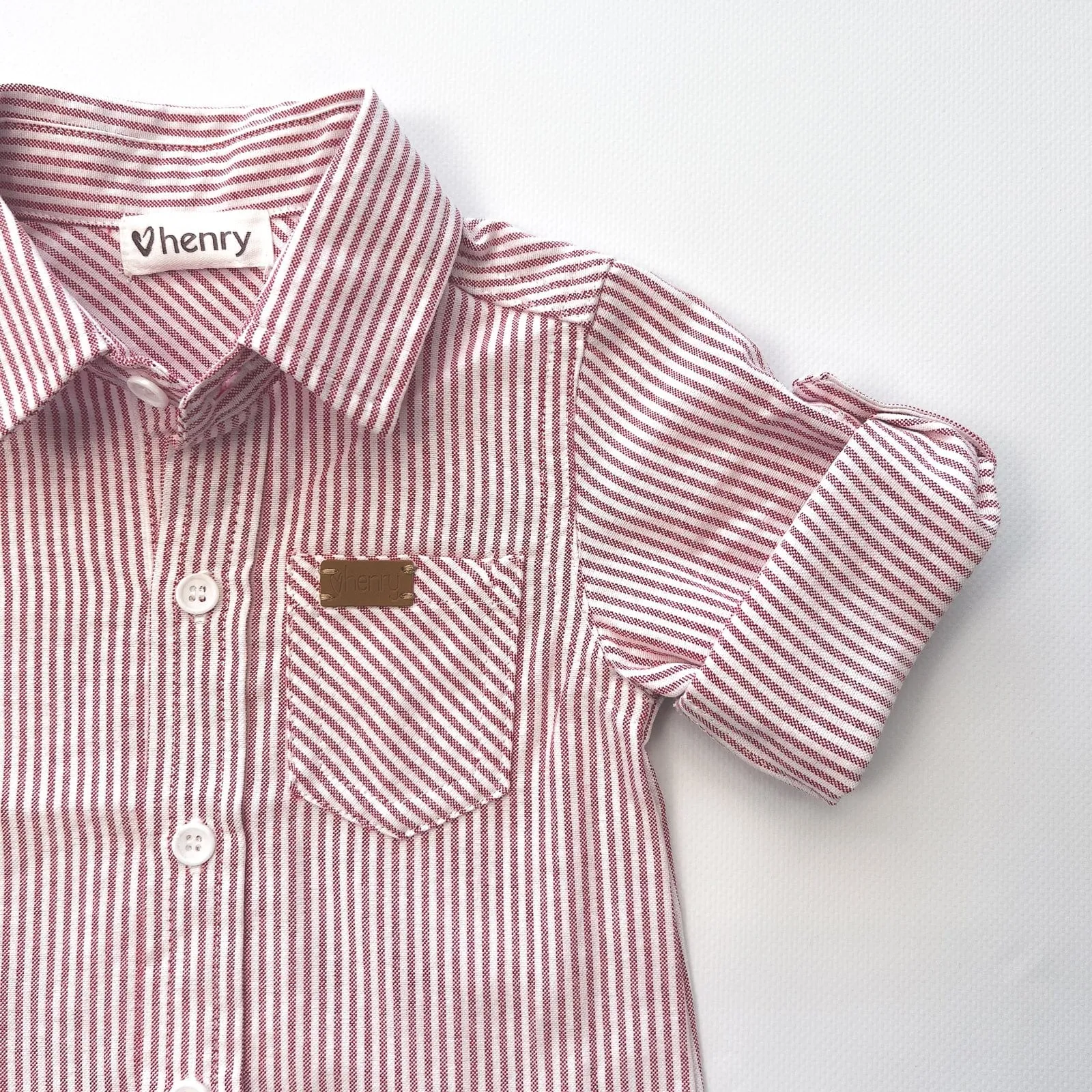Boys Dress Shirt - Red Pinstripe