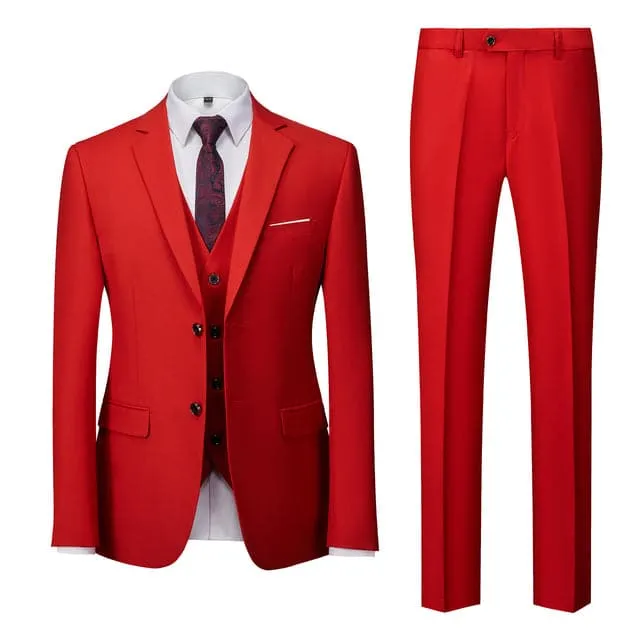 BRADLEY VIP SUITS Men's Fashion Formal Business & Special Events Wear 3 Piece (Jacket   Pants   Vest) 2 Buttons Yellow Suit Set