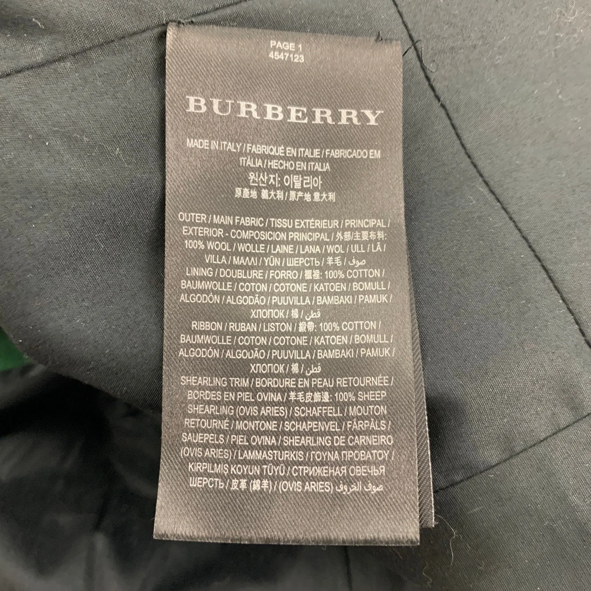 BURBERRY Fall 2017 Size 8 Green Red Shearling Trim Wool Ceremonial Coat