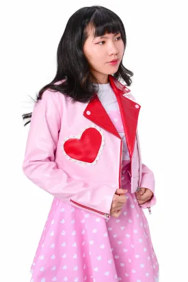 Candy Cruiser Cropped Moto Jacket - Red