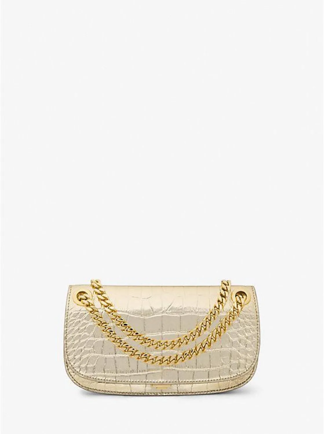 Christie Mini Metallic Crocodile Embossed Leather Envelope Bag