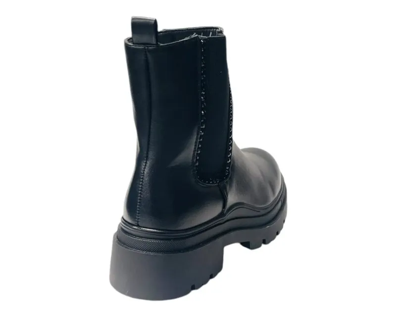 Chunky Sole Rhinestone Chelsea Boots