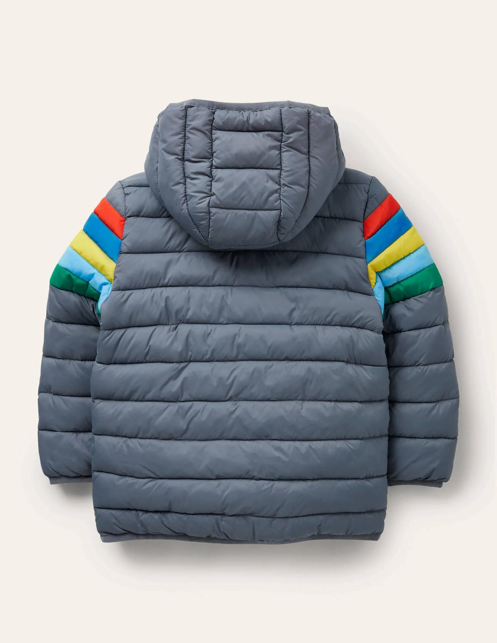 Cosy Pack-away Padded Jacket-Cobble Grey Rainbow