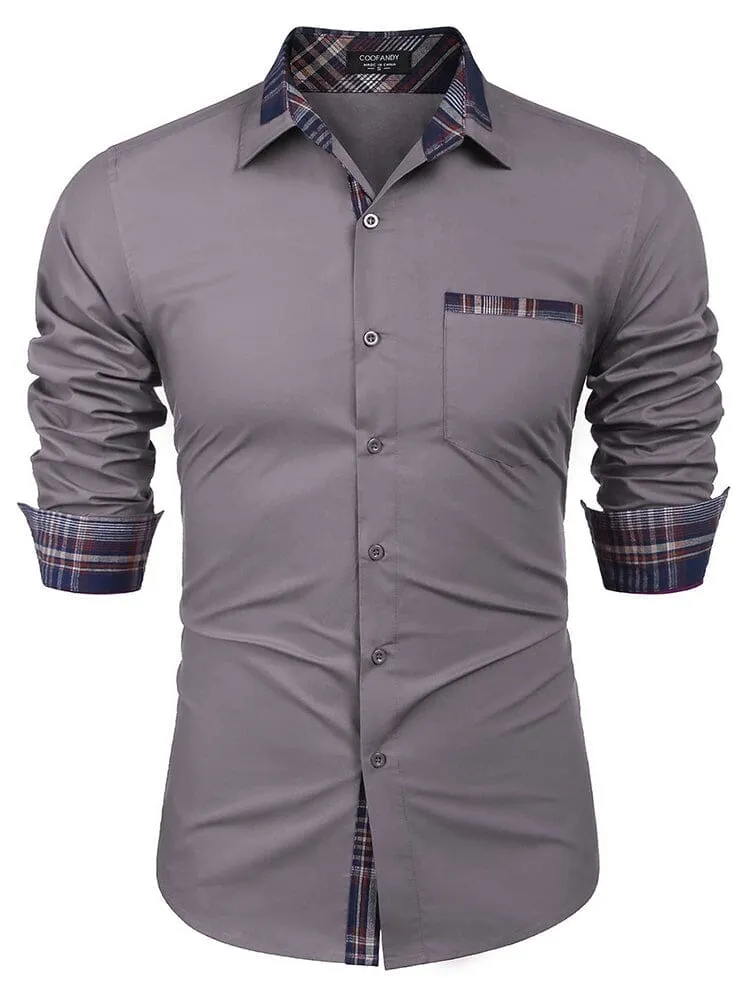 Cotton Plaid Collar Button Down Shirt (Us Only)