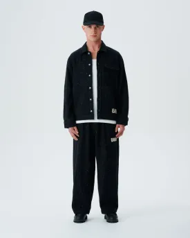 Cropped Wool Work Jacket - Coal