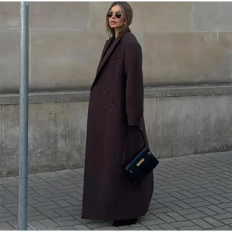 Elegant loose Padded Shoulders trench coat and fall coat