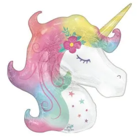 Enchanted Unicorn SuperShape Foil Balloon 83cm x 73cm Each