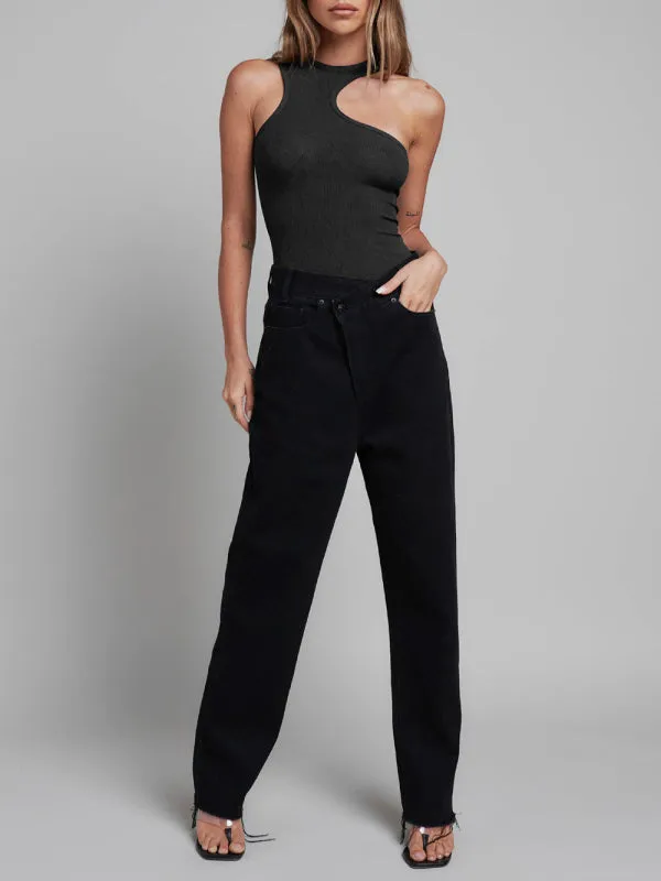 Essential Ribbed One Shoulder Bodysuit