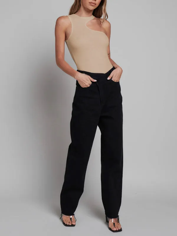 Essential Ribbed One Shoulder Bodysuit