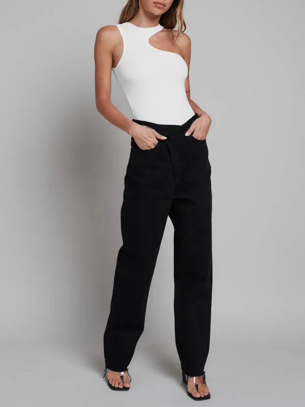 Essential Ribbed One Shoulder Bodysuit