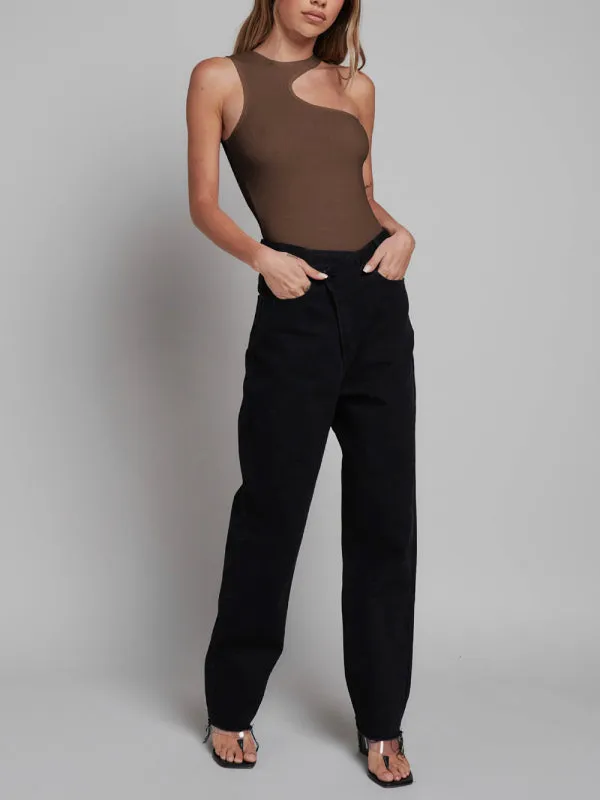 Essential Ribbed One Shoulder Bodysuit
