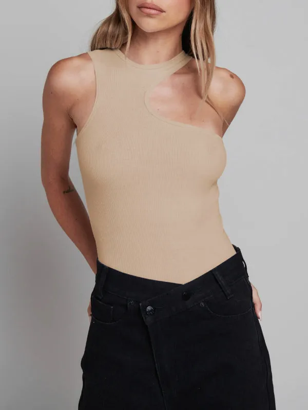 Essential Ribbed One Shoulder Bodysuit