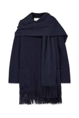 Faty Scarf-detailed Fringed Wool-blend Coat
