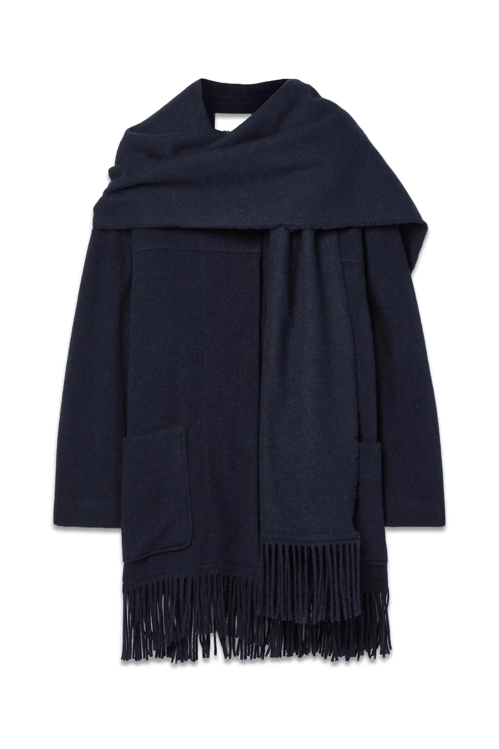 Faty Scarf-detailed Fringed Wool-blend Coat