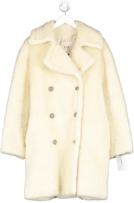 FAZ Cream Longline Fur Look Coat One Size