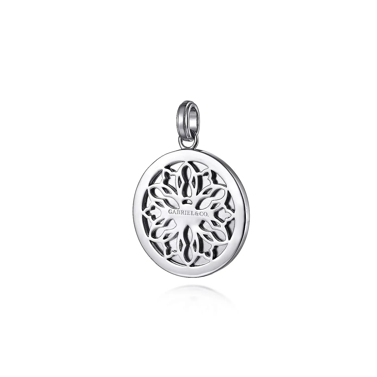 Gabriel & Co. 925 Sterling Silver Compass Pendant with Black Spinel