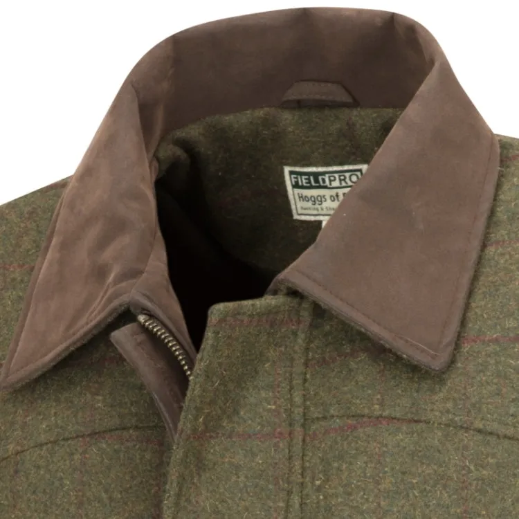Hoggs Of Fife Tummel Tweed Field Coat - Olive/Wine