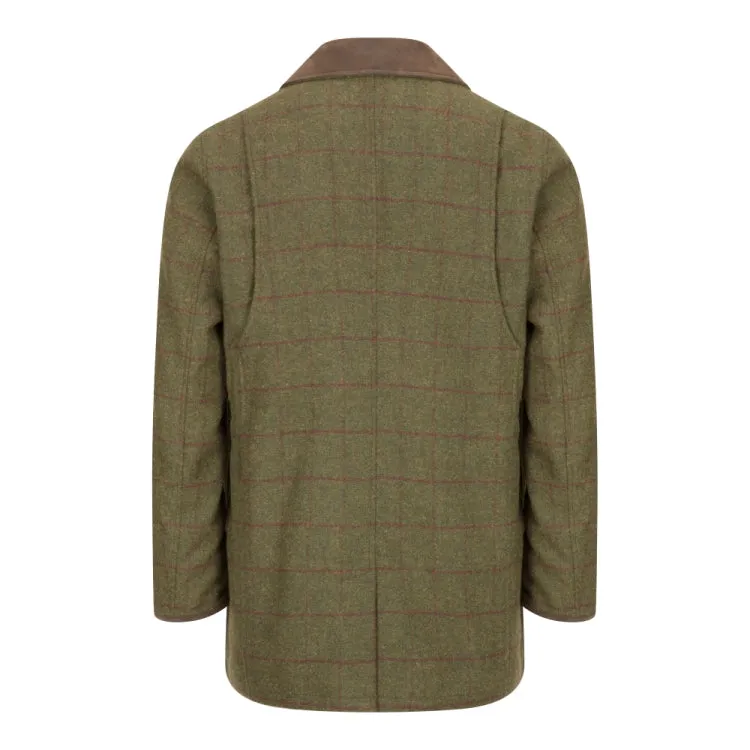 Hoggs Of Fife Tummel Tweed Field Coat - Olive/Wine