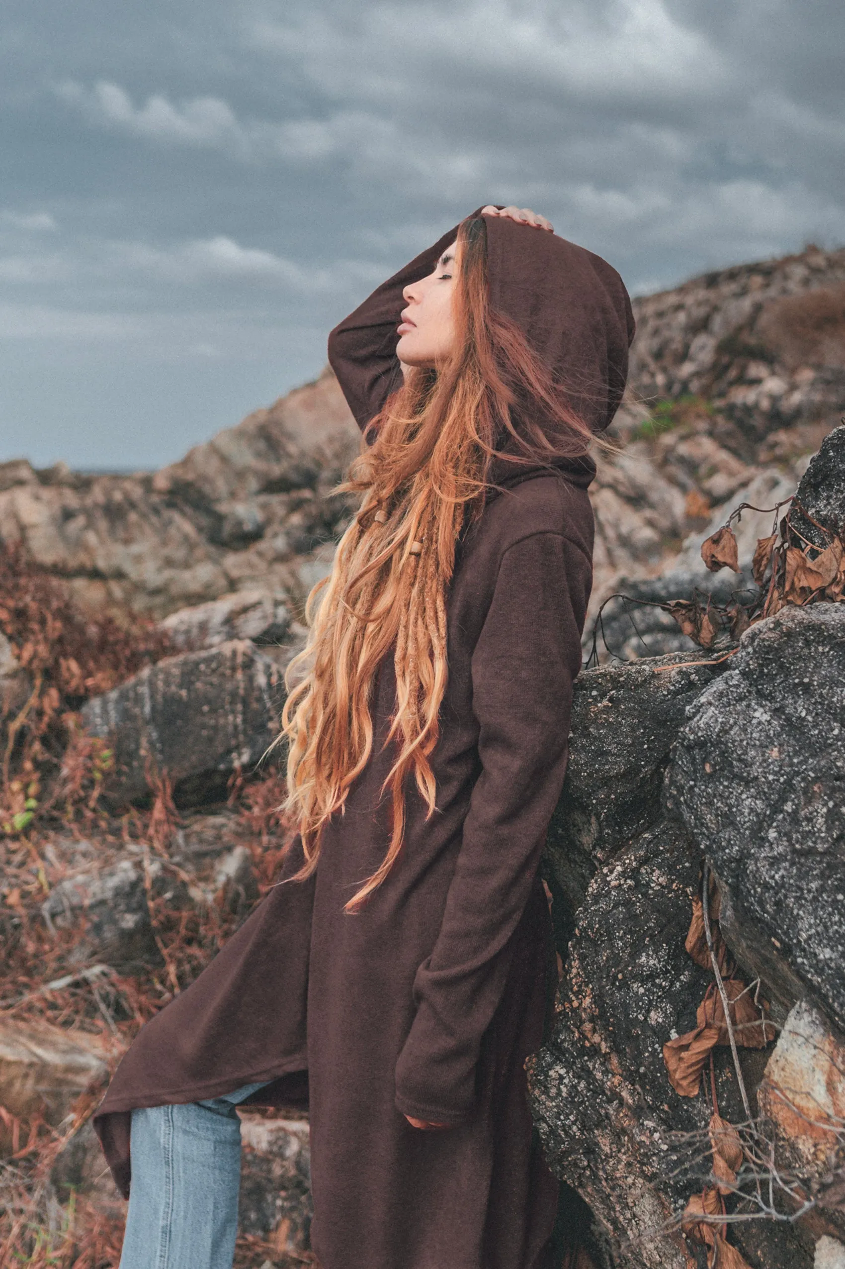 Hooded Cardigan Kala Acana Brown