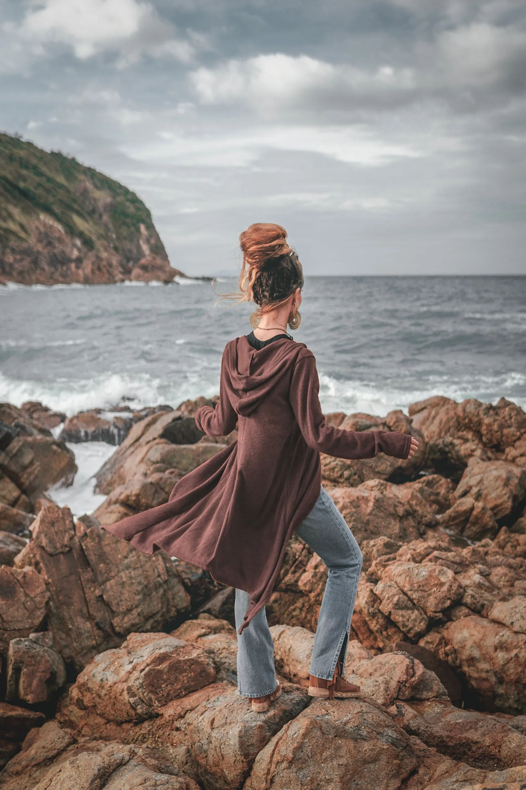 Hooded Cardigan Kala Acana Brown