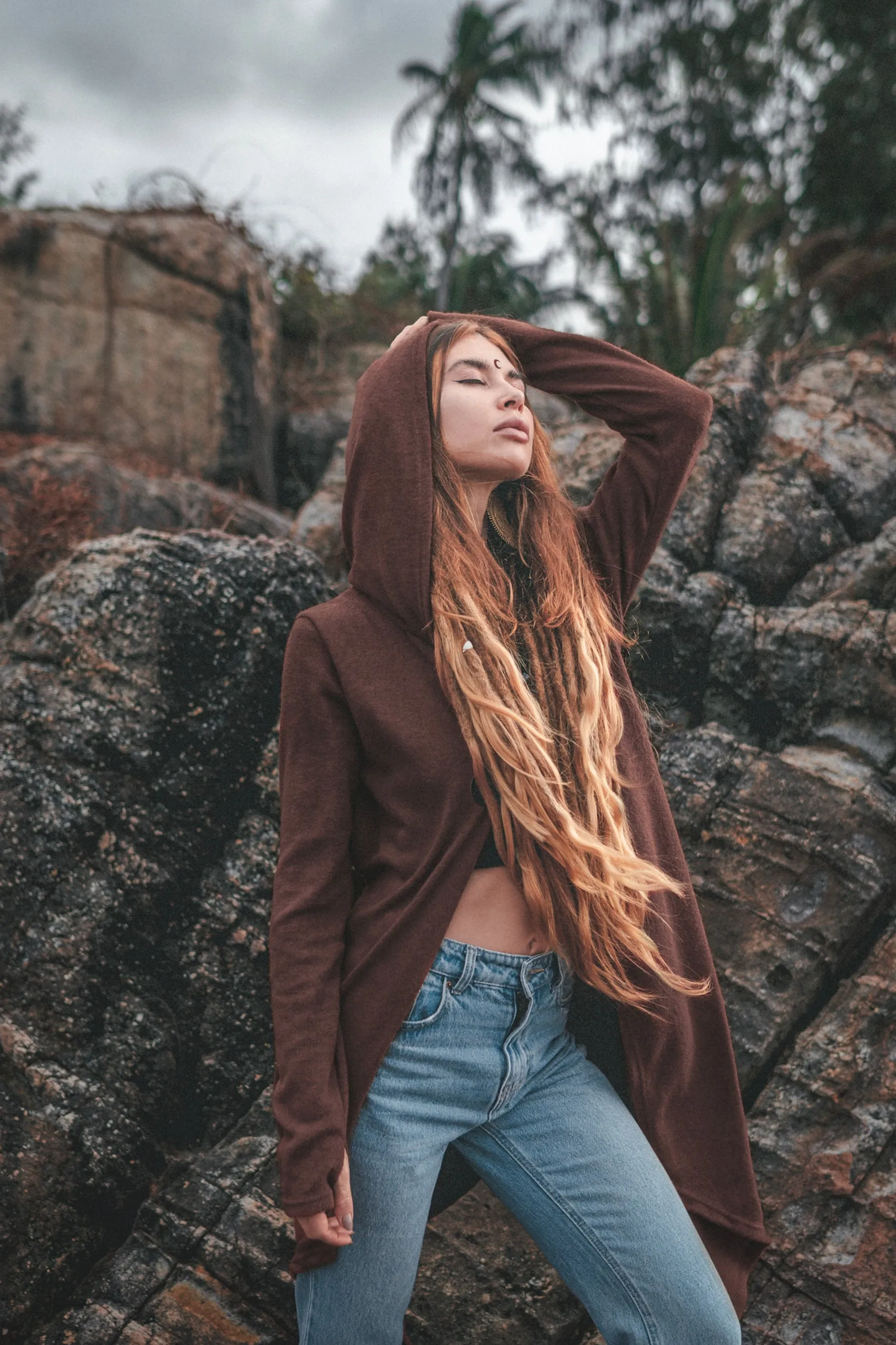 Hooded Cardigan Kala Acana Brown