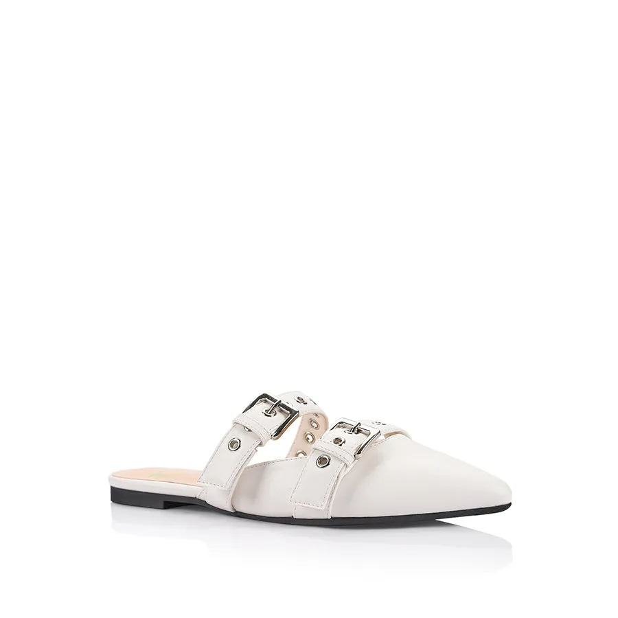 Indianna Point Toe Flats - Chalk White