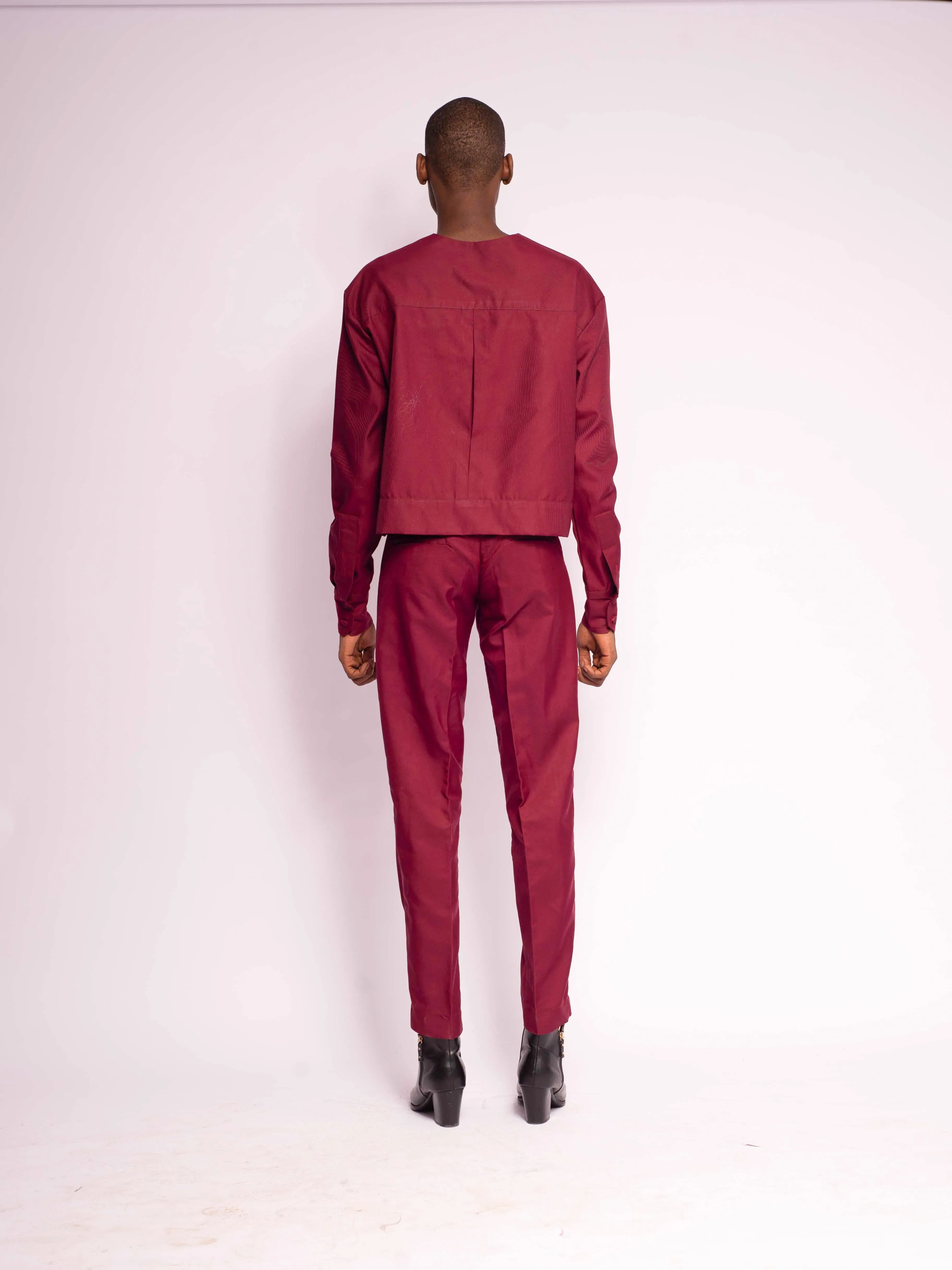 Izon Cropped Shirt Jacket 1.0 - Wine
