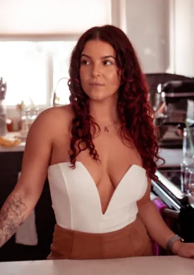 Khloe Dip Bodysuit (White)