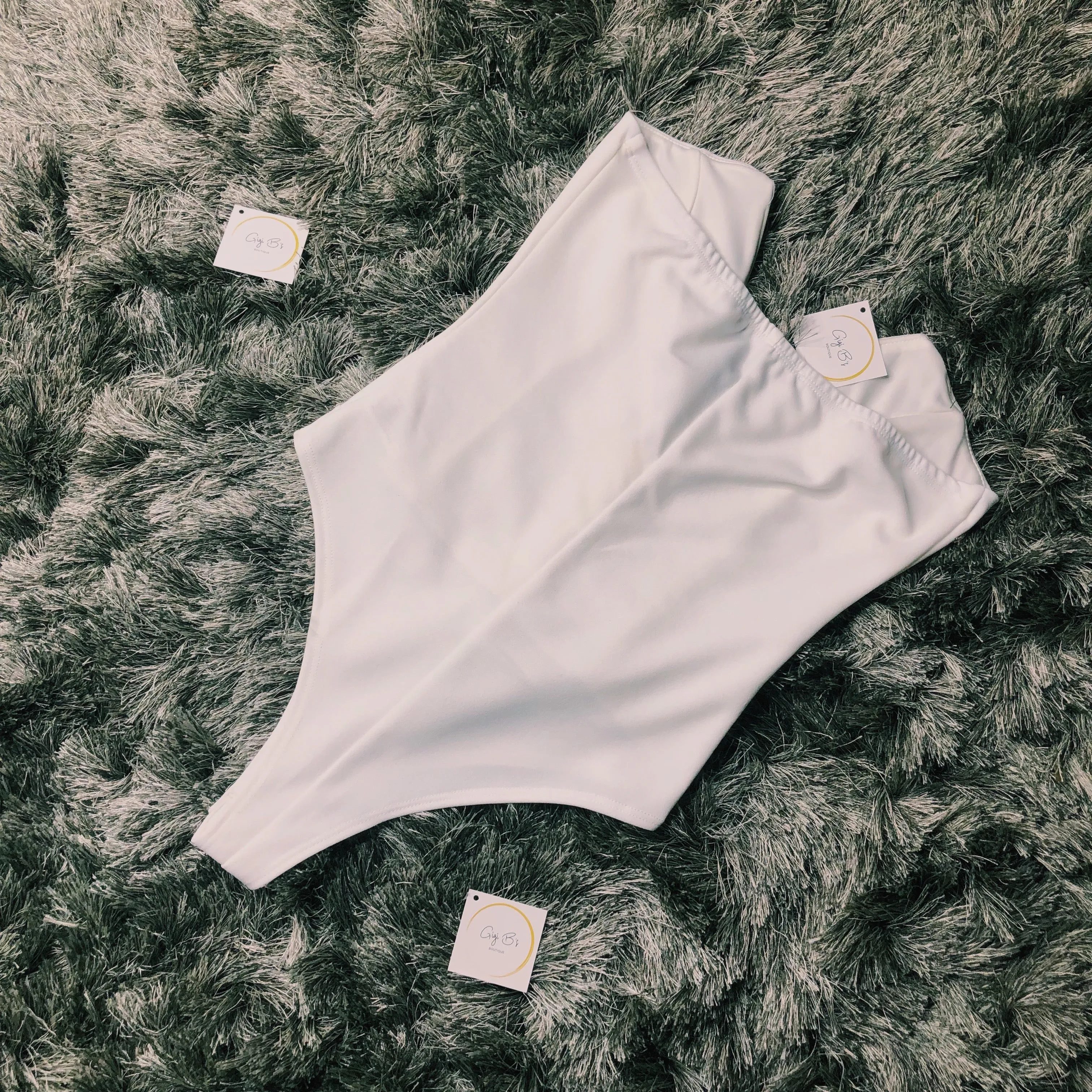 Khloe Dip Bodysuit (White)