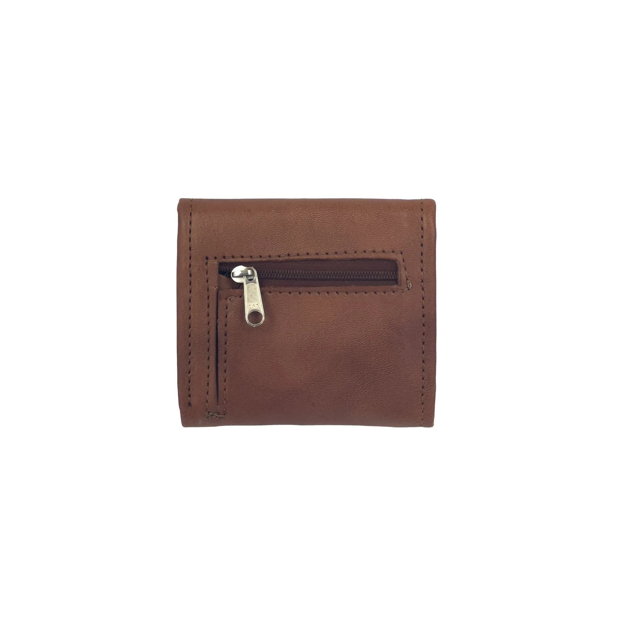 Kid's Small Ladies Tri-Fold Wallet - Medium Brown