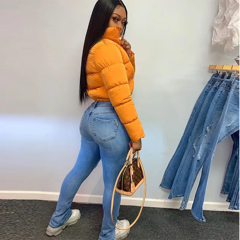 Ladies Crop Puffer Jacket