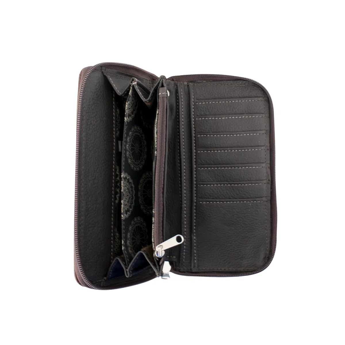 Ladies' Zip-Around Wallets - Antique Brown