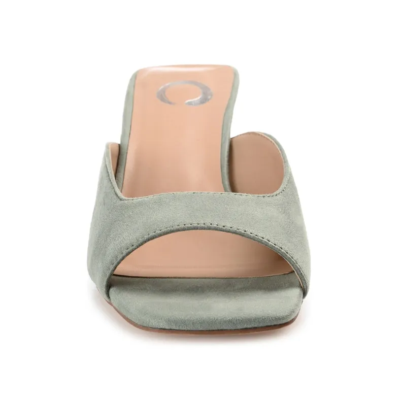 Larna Peep Toe Kitten Heels in Faux Suede