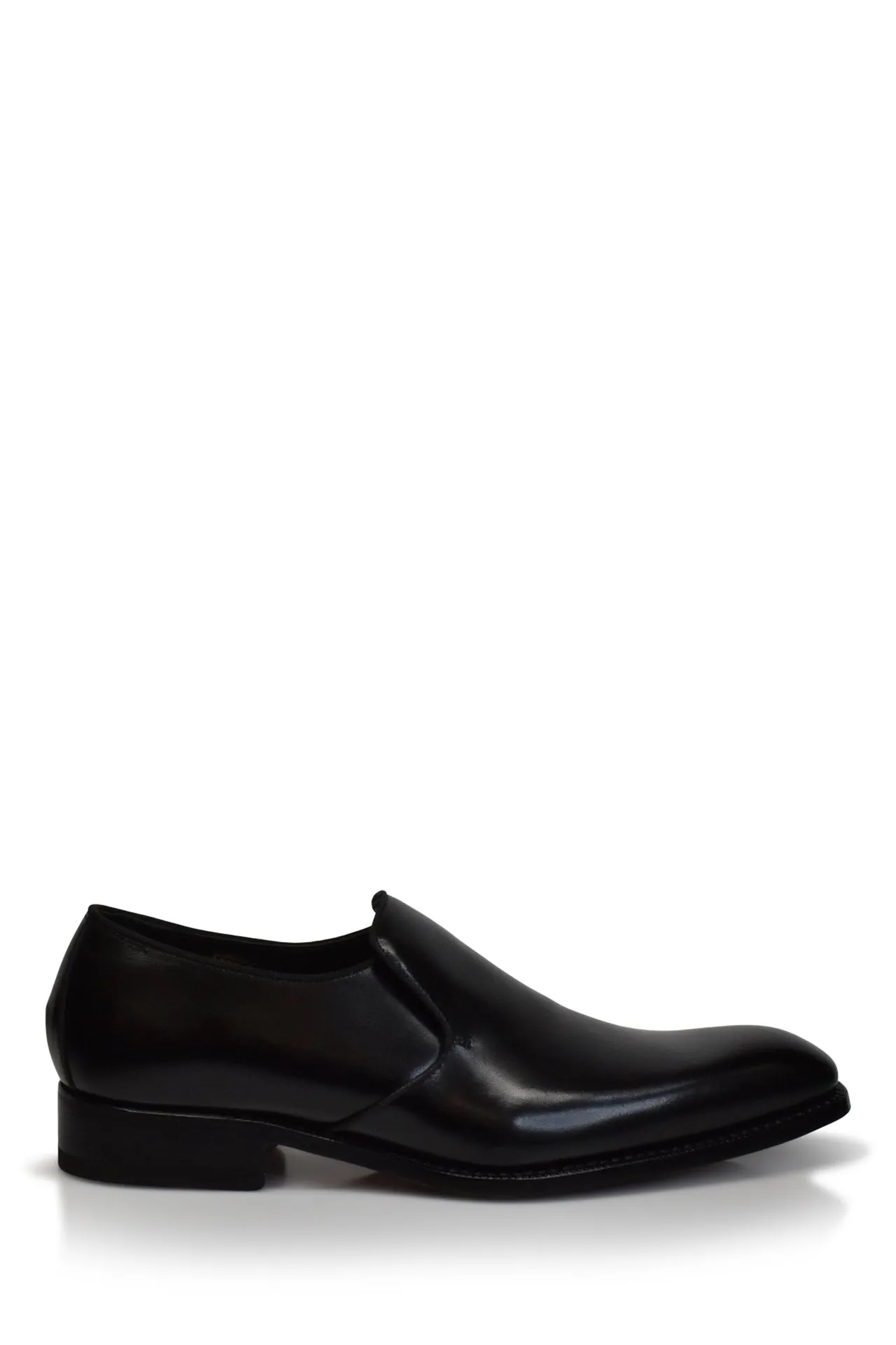 Leather Puccini Formal Slip-On Shoe in Black