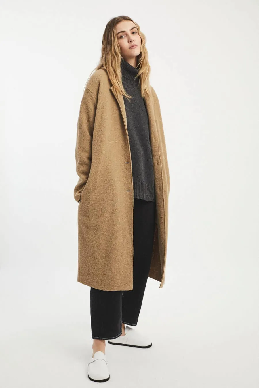 light wool coat - dessau - camel