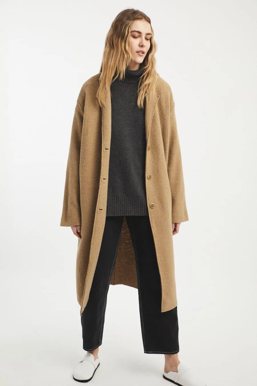 light wool coat - dessau - camel